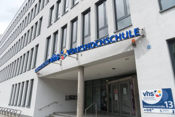 Francfort Sur Main Allemagne Juin 2020 Signe Volkshochschule Allemand Pour — Photo
