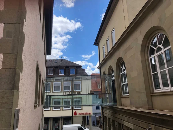 Schwbisch Hall Germany July 2020 Narrow Urban Street Altstadt Schwaebisch — Stock Photo, Image