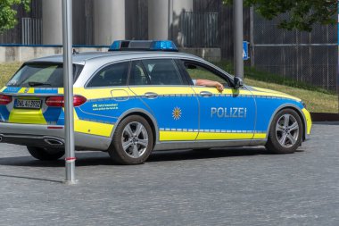 Heilbronn, Almanya - 10 Temmuz 2020: Polis, Alman ulusal polis arabası
