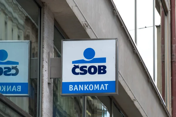 Praag Tsjechië Juli 2020 Sob Teken Eskoslovensk Obchodn Banka Een — Stockfoto