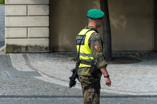 Praga República Checa Julio 2020 Soldado Guardia Del Castillo Guardia — Foto de Stock