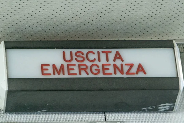 Uscita Emergenza Italian Text Meaning Emergency Exit — Stock Photo, Image