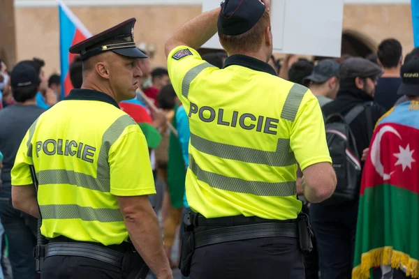 Prague République Tchèque Juillet 2020 Des Policiers Tchèques Pendant Les — Photo