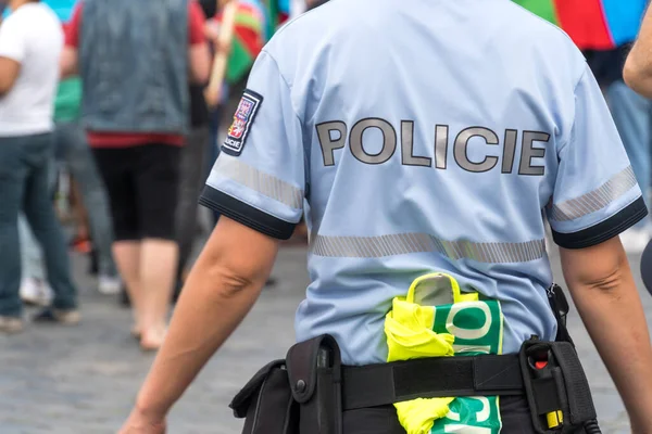 Praga República Checa Julio 2020 Oficiales Policía Checos Durante Protesta — Foto de Stock