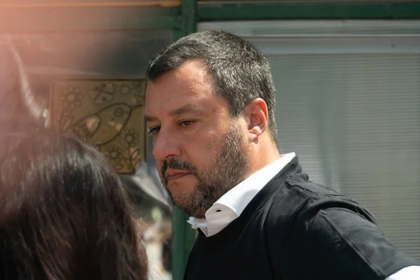 Rom Italien 17 Juli 2019 Matteo Salvini Stellvertretender Ministerprasident Von Italien Und Seit Juni 2018 Er Ist Seit Dezember 2013 Auch Bundessekretar Der Liga Norditalien Protektionismus Rallye Stock Photo 288587110