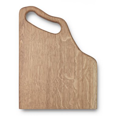 Meşe ağacı ahşap doğrama tahtası üst görünümü beyaz arkaplan üzerinde izole