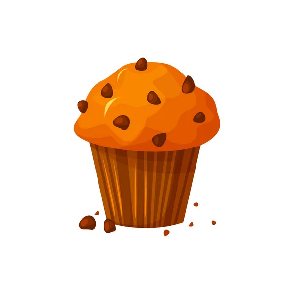 Vektor rajzfilm stílusú illusztrációja édes cupcake. Finom édes desszert. Muffin elszigetelt fehér background. — Stock Vector