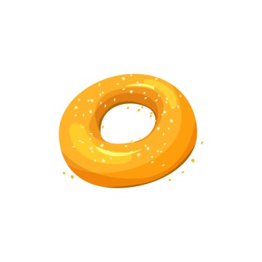 Simit Ekmek ve ekmek simgesi, beyaz bir arka plan üzerinde izole vektör çizim.