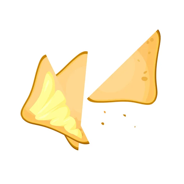 Fatia de pão de torrada de desenhos animados com manteiga. Sanduíche. Torradas de pão. Ilustração vetorial —  Vetores de Stock