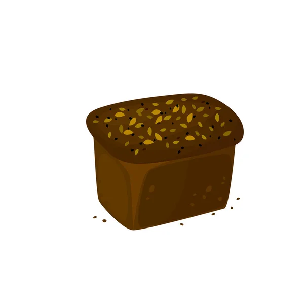 Icono de pan oscuro de centeno, ilustración vectorial aislada sobre un fondo blanco . — Vector de stock