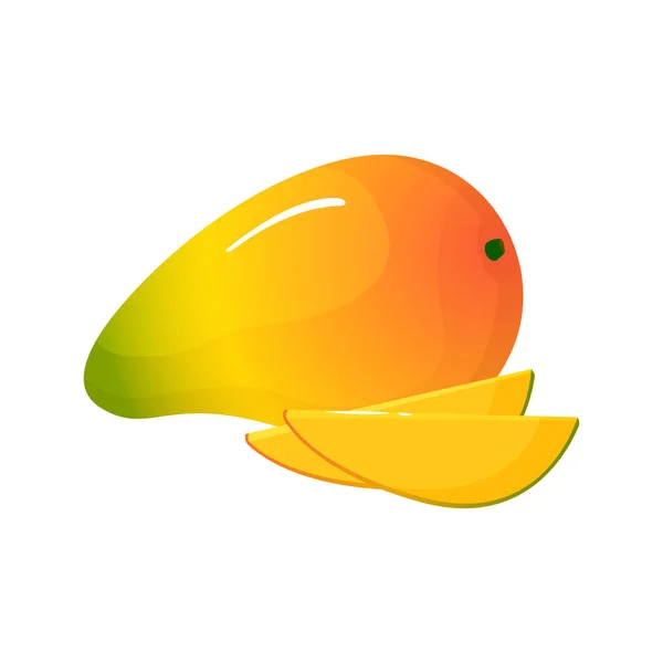 Mango fresco de dibujos animados aislado sobre fondo blanco — Vector de stock