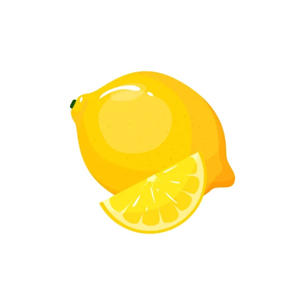 Dessin animé citron frais isolé sur fond blanc — Image vectorielle