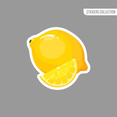 Taze limon izole etiket cartoon