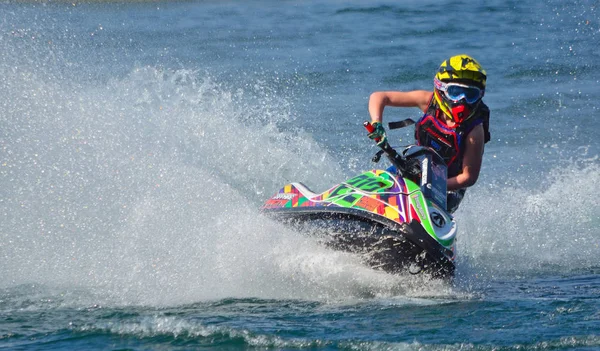 Wyboston Bedfordshire Inghilterra Aprile 2017 Jet Ski Concorrente Curva Velocità — Foto Stock