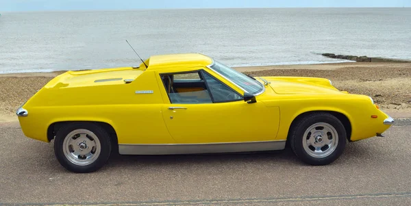 Felixstowe Suffolk England Мая 2017 Classic Yellow Lotus Europa Motor — стоковое фото