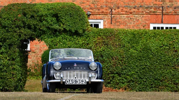 Ickwell Bedfordshire Inglândia Agosto 2018 Classic Black Triumph Tr3 Automóvel — Fotografia de Stock