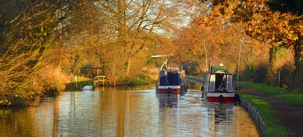 Wrenbury Cheshire Angleterre Novembre 2013 Bateaux Étroits Sur Canal Llangollen — Photo