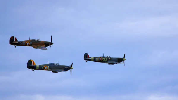 Ickwell Bedfordshire Polska Wrzesień 2019 Supermarine Spitfire Hawker Hurricane Hawker — Zdjęcie stockowe