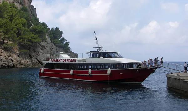 Calobra Mallorca Espagne Juillet 2011 Voyage Bateau Port Sller Calobra — Photo