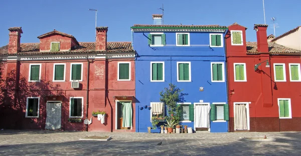 Venedik Gölündeki Burano Adası Nın Renkli Evleri — Stok fotoğraf