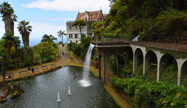 Funchal Madeira Portugal Junio 2019 Cascada Monte Palace Tropical Gardens — Foto de Stock