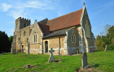 St. Deny Kilisesi, Little Barford, Bedfordshire Gün Işığı Altında