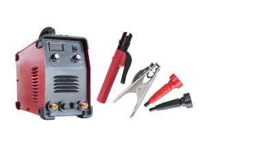 Beyaz arka plan üzerinde kaynak makineleri elektrik izole Kaynak Makinası.