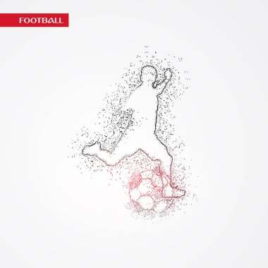 Futbol beyaz arka plan üzerinde renkli logo tasarımı