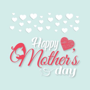 Anneler günü tipografik tasarım açık renkli vektör ile