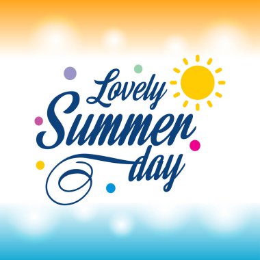 Açık renkli, vektör, illüstrasyon ile mutlu yaz tebrik kartı