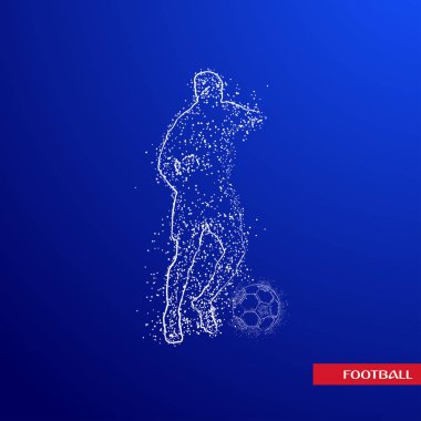 Futbol renkli logo tasarımı mavi zemin üzerine