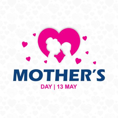 Mutlu anneler günü kartı tipografi ve açık renkli