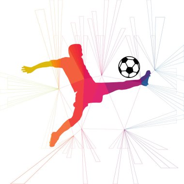 Futbol beyaz arka plan üzerinde renkli logo tasarımı