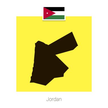 Jordan harita çizmek ile bayrak ve sarı arka plan vektör