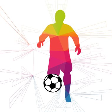 Futbol beyaz arka plan üzerinde renkli logo tasarımı