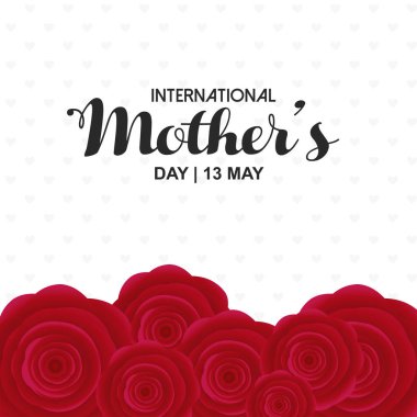 Mutlu anneler günü kartı tipografi ve açık renkli