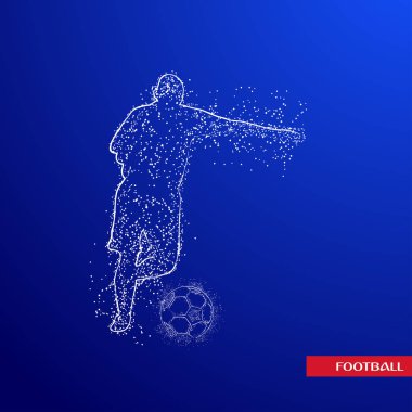 Futbol renkli logo tasarımı mavi zemin üzerine