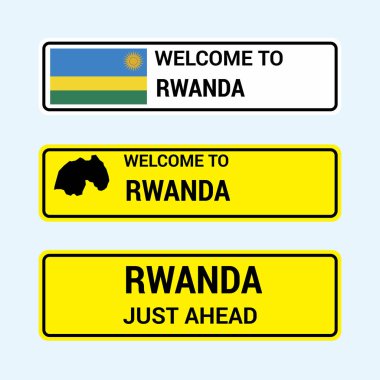 Ruanda trafik işaretleri tasarlamak vektör kurulu 