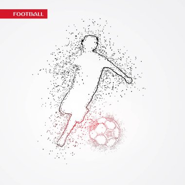 Futbol beyaz arka plan üzerinde renkli logo tasarımı