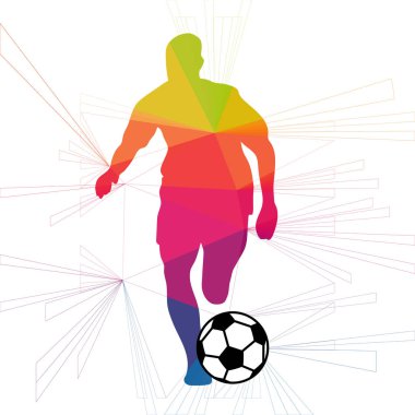 Futbol beyaz arka plan üzerinde renkli logo tasarımı