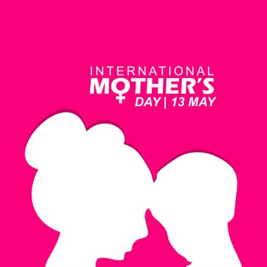 Mutlu anneler günü kartı tipografi ve pembe arka plan ile