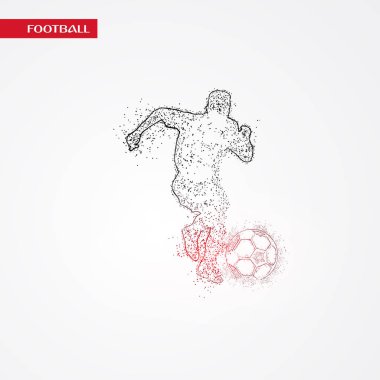 Futbol beyaz arka plan üzerinde renkli logo tasarımı