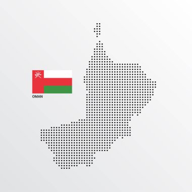 Umman Haritası çizmek ile bayrak ve açık renkli vektör 
