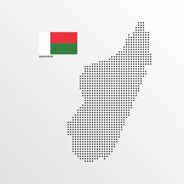 Madagaskar haritası çizmek ile bayrak ve açık renkli vektör 