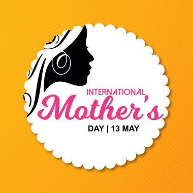 Mutlu anneler günü kartı tipografi ve sarı arka plana sahip