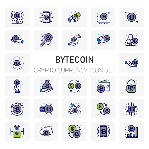 Bytecoin kripto para birimi simgelerini hazır, vektör, illüstrasyon 