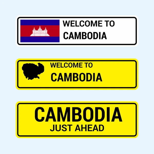 Cambodge Panneau Signalisation Conception Vecteur — Image vectorielle