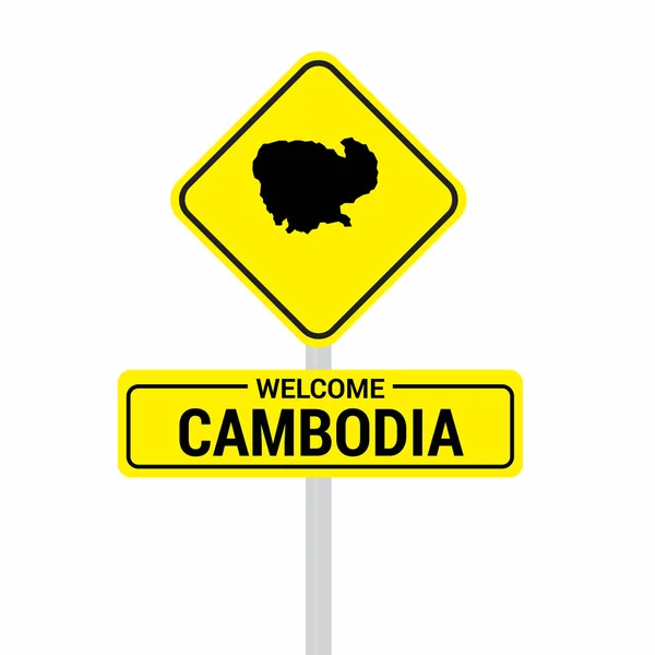 Cambodge Panneau Signalisation Conception Vecteur — Image vectorielle