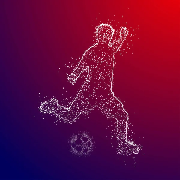 Futbol renkli logo tasarımı kırmızı ve mavi arka plan üzerinde