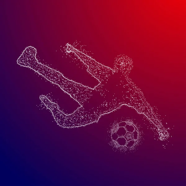 Futbol renkli logo tasarımı kırmızı ve mavi arka plan üzerinde